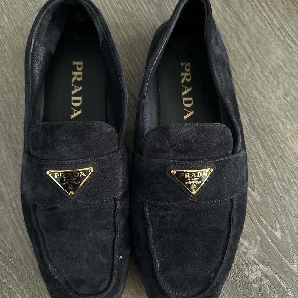 Prada Black Suede Loafers